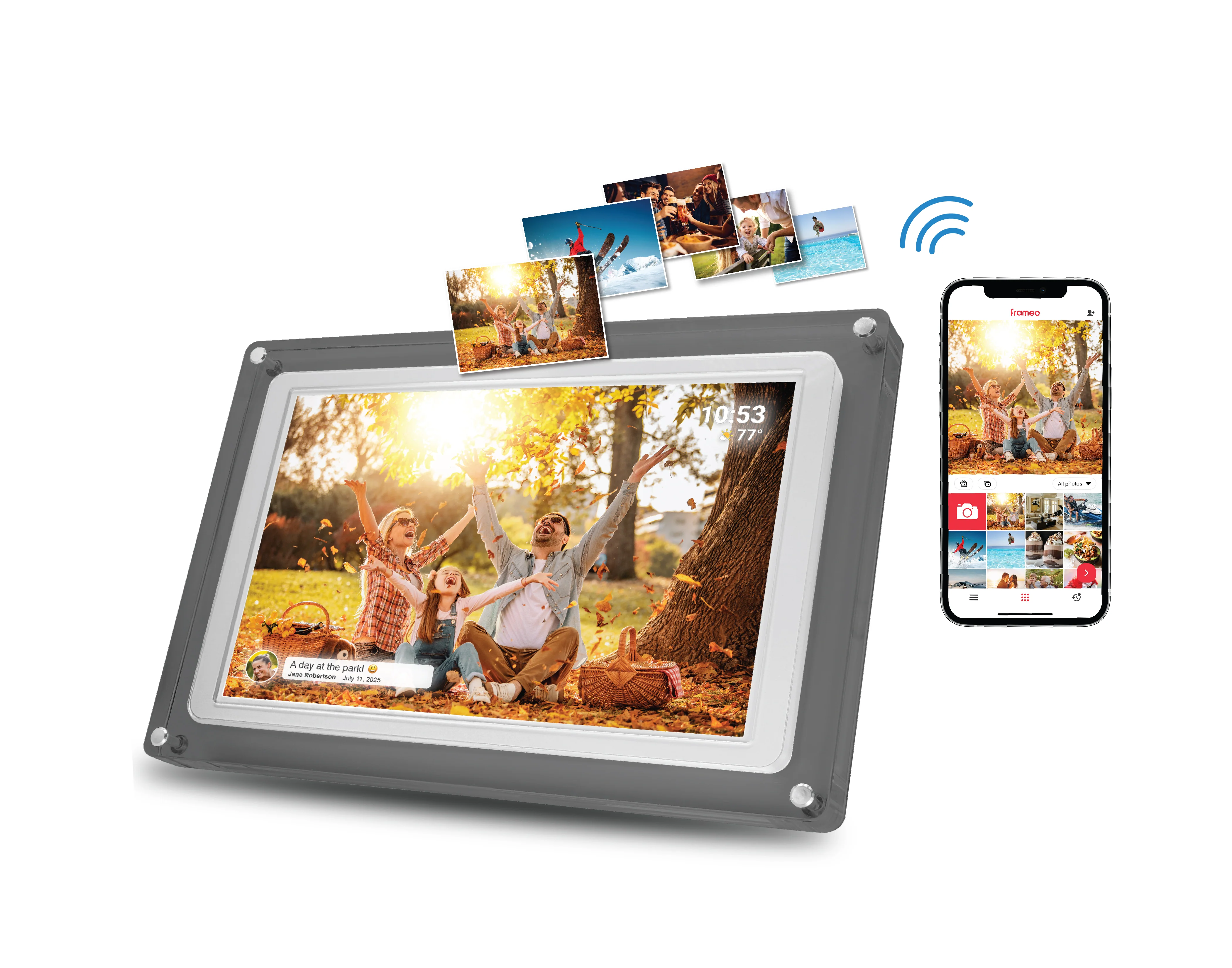 MNDPF101CLR 10.1" Smart Photo Frame with Frameo (White/Smoke) - Image 10